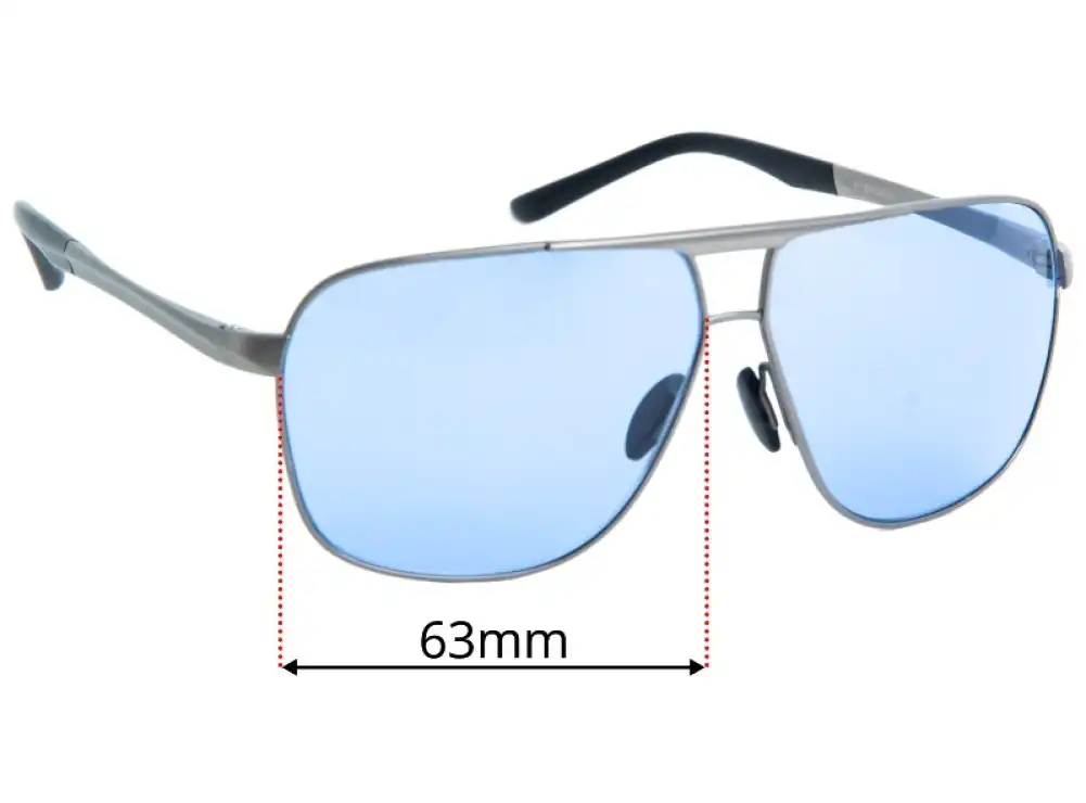 Sunglass Fix Replacement Lenses for Porsche P 8665 - 63mm Wide Sunglass Fix Replacement Lenses for Porsche P 8665 - 63mm Wide