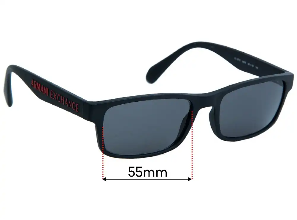 Sunglass Fix Replacement Lenses for Armani Exchange AX 3070 - 55mm Wide Sunglass Fix Replacement Lenses for Armani Exchange AX 3070 - 55mm Wide