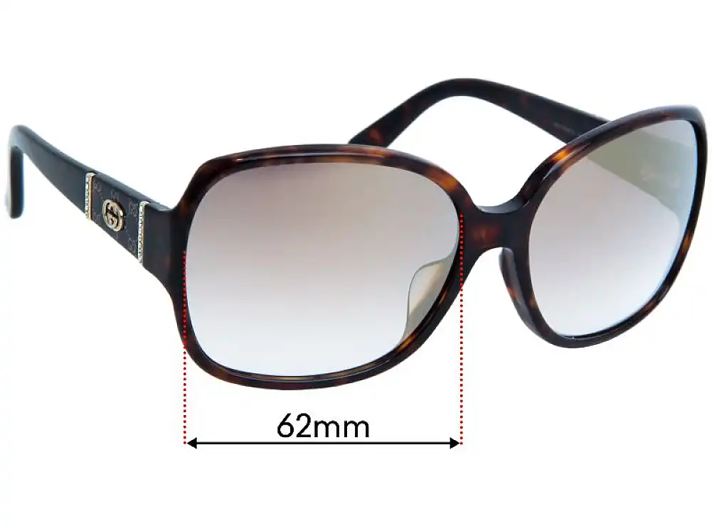 Sunglass Fix Replacement Lenses for Gucci GG3144/F/S - 62mm Wide Sunglass Fix Replacement Lenses for Gucci GG3144/F/S - 62mm Wide