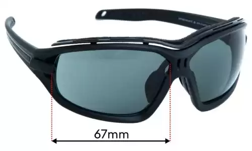 Sunglass Fix Replacement Lenses for Adidas A194 Evil Eye Evo Pro S - 67mm Wide Sunglass Fix Replacement Lenses for Adidas A194 Evil Eye Evo Pro S - 67mm Wide