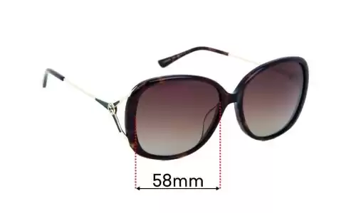 Sunglass Fix Replacement Lenses for Gucci GG0649SK - 58mm Wide Sunglass Fix Replacement Lenses for Gucci GG0649SK - 58mm Wide