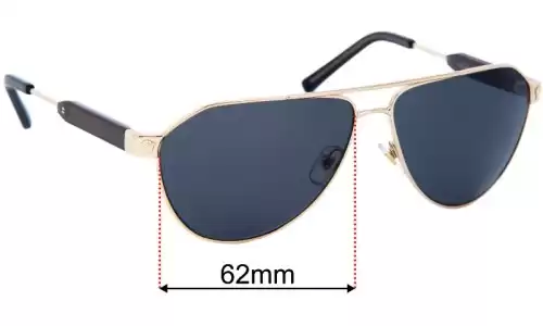 Sunglass Fix Replacement Lenses for Versace Mod 2223 - 62mm Wide Versace Mod 2223 Replacement Lenses 62mm wide