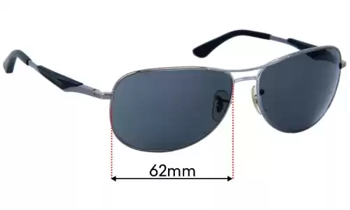 Sunglass Fix Replacement Lenses for Ray-Ban RB3519 - 62mm Wide Ray-Ban RB3519 Replacement Lenses 62mm wide