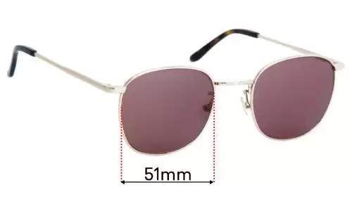 Sunglass Fix Replacement Lenses for Bailey Nelson Theodore - 51mm Wide Bailey Nelson Theodore Replacement Lenses 51mm wide