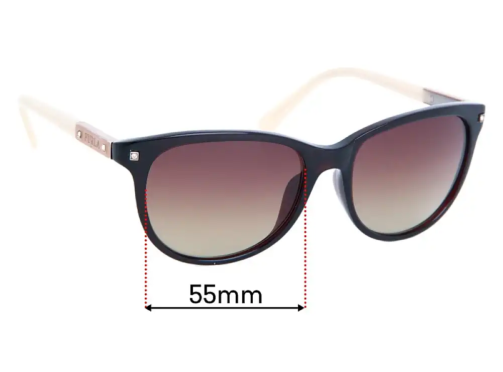Sunglass Fix Replacement Lenses for Furla Megumi SU4747G - 55mm Wide Sunglass Fix Replacement Lenses for Furla Megumi SU4747G - 55mm Wide