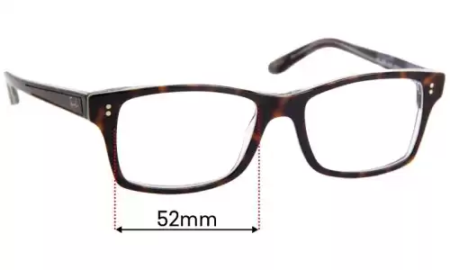 Sunglass Fix Replacement Lenses for Ray Ban RB5225 - 52mm Wide Ray Ban RB5225 Replacement Lenses 52mm wide