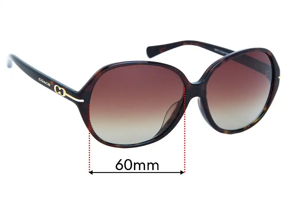Sunglass Fix Replacement Lenses for Coach HC8118F Bailey - 60mm Wide Sunglass Fix Replacement Lenses for Coach HC8118F Bailey - 60mm Wide