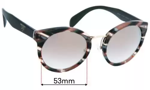 Sunglass Fix Replacement Lenses for Prada SPR05T - 53mm Wide Sunglass Fix Replacement Lenses for Prada SPR05T - 53mm Wide