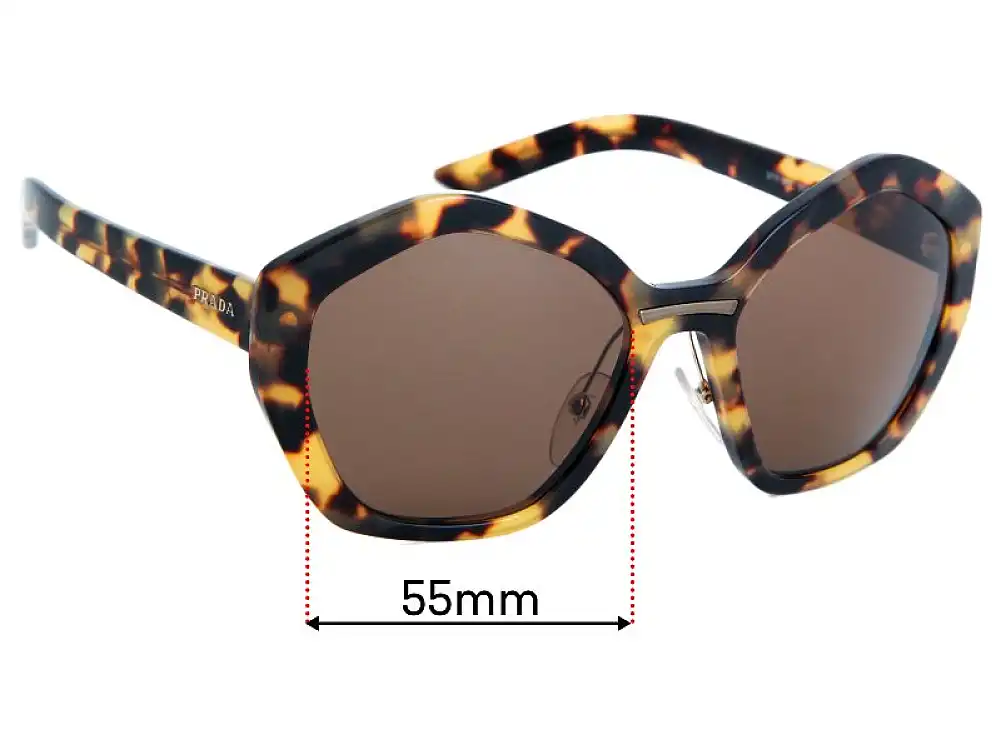 Sunglass Fix Replacement Lenses for Prada SPR08X - 55mm Wide Sunglass Fix Replacement Lenses for Prada SPR08X - 55mm Wide