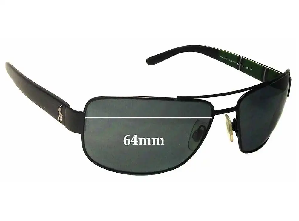 Sunglass Fix Replacement Lenses for Polo Polo PH 3087 - 64mm Wide Sunglass Fix Replacement Lenses for Polo Polo PH 3087 - 64mm Wide