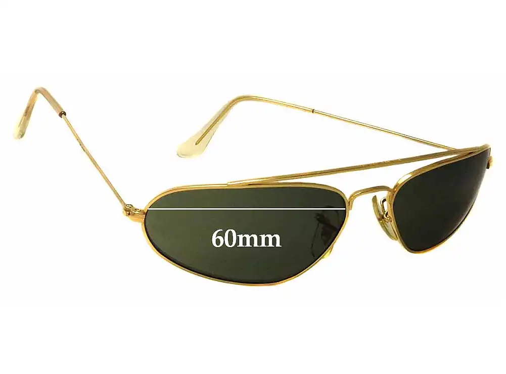 Sunglass Fix Replacement Lenses for Ray-Ban B&L W1958 Fugitives - 60mm Wide Sunglass Fix Replacement Lenses for Ray-Ban B&L W1958 Fugitives - 60mm Wide