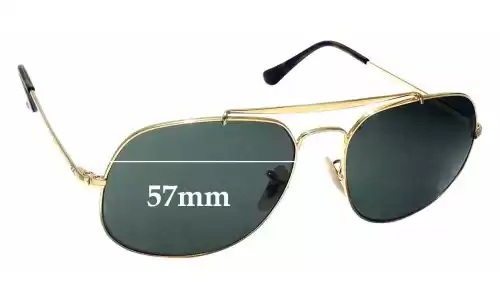 Sunglass Fix Replacement Lenses for Ray-Ban RB3561 The General - 57mm Wide Ray-Ban RB3561 The General Replacement Lenses 57mm wide