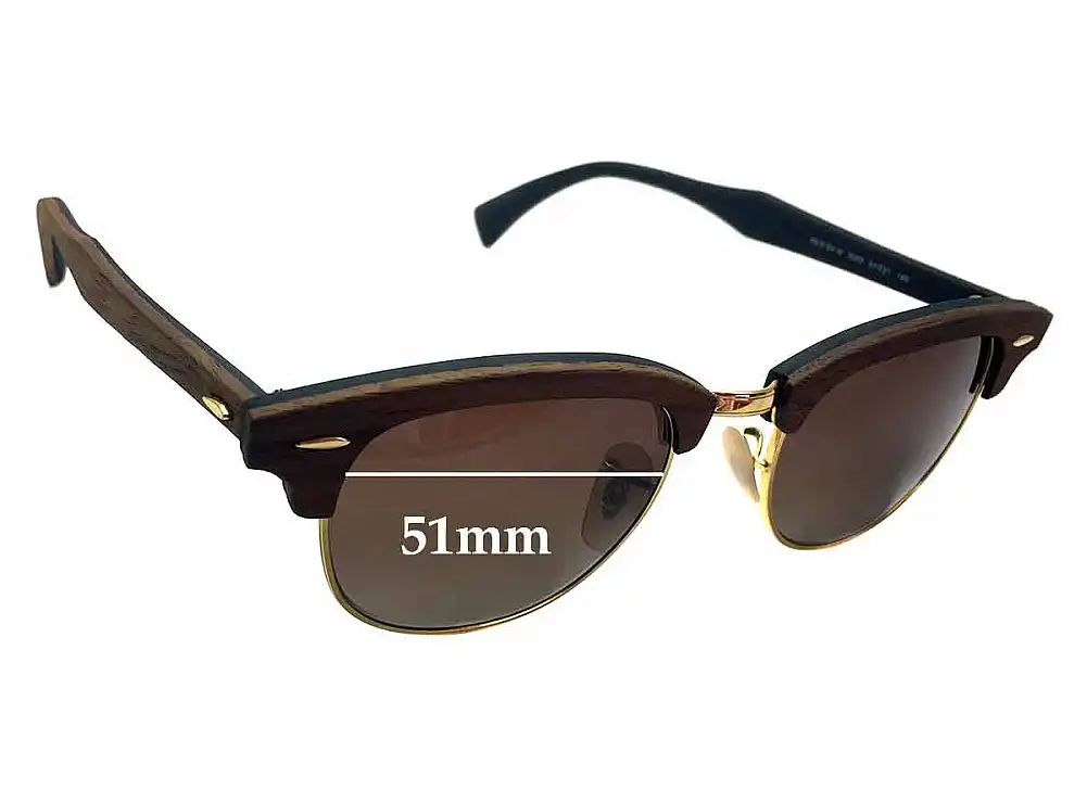 Sunglass Fix Replacement Lenses for Ray Ban RB5154-M Clubmaster - 51mm Wide Sunglass Fix Replacement Lenses for Ray Ban RB5154-M Clubmaster - 51mm Wide