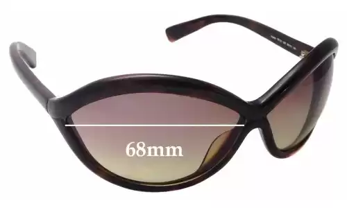 Sunglass Fix Replacement Lenses for Tom Ford Sophia TF121 - 68mm Wide Tom Ford Sophia TF121 Replacement Lenses 68mm wide