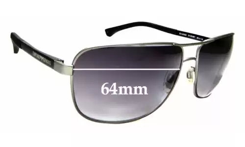 Sunglass Fix Replacement Lenses for Emporio Armani EA2033 - 64mm Wide Sunglass Fix Replacement Lenses for Emporio Armani EA2033 - 64mm Wide