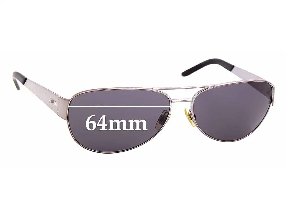 Sunglass Fix Replacement Lenses for Polo Polo PH 3027 - 64mm Wide Sunglass Fix Replacement Lenses for Polo Polo PH 3027 - 64mm Wide