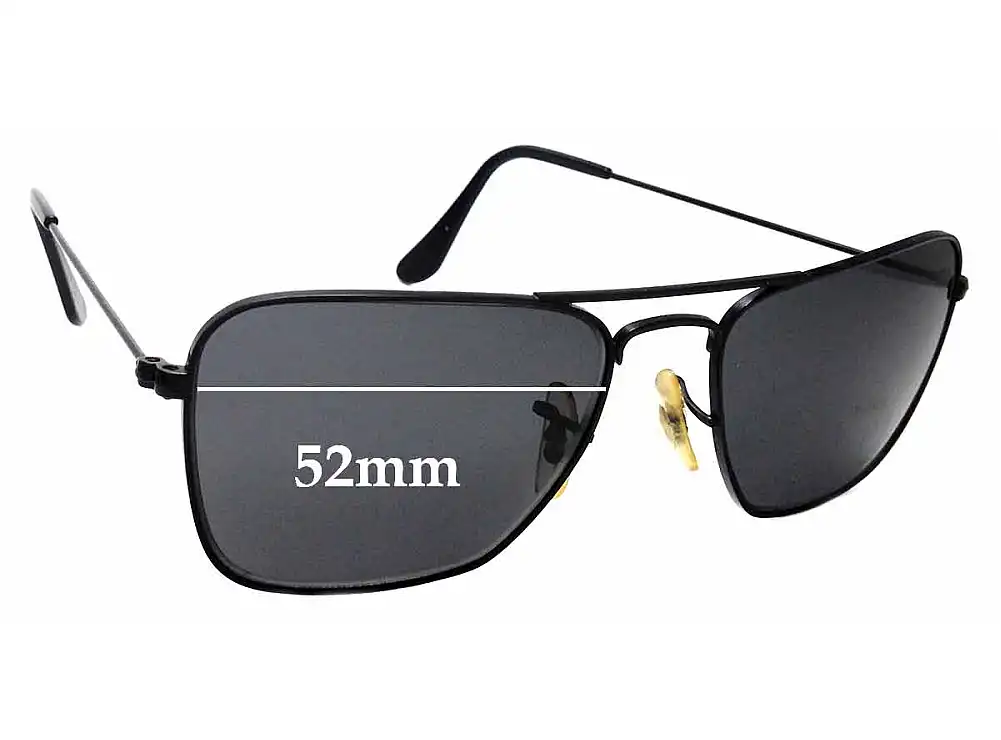 Sunglass Fix Replacement Lenses for Ray-Ban RB3136 Caravan Square Aviator - 52mm Wide Sunglass Fix Replacement Lenses for Ray-Ban RB3136 Caravan Square Aviator - 52mm Wide