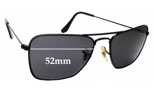 Sunglass Fix Replacement Lenses for Ray-Ban RB3136 Caravan Square Aviator - 52mm Wide Ray-Ban RB3136 Caravan Square Aviator Replacement Lenses 52mm wide