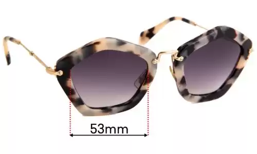 Sunglass Fix Replacement Lenses for Miu Miu SMU06O - 53mm Wide Sunglass Fix Replacement Lenses for Miu Miu SMU06O - 53mm Wide