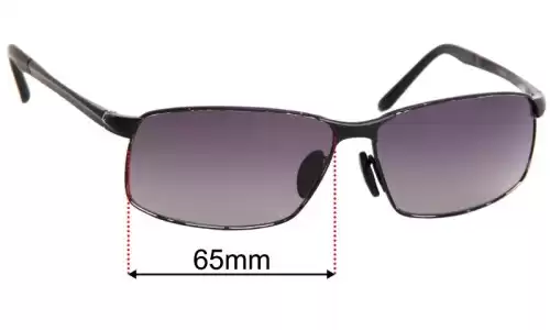 Sunglass Fix Replacement Lenses for Porsche P 8541 - 65mm Wide Porsche P 8541 Replacement Lenses 65mm wide