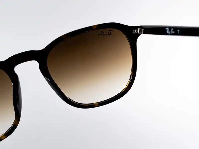 Close up of sunglasses lenses highlighting clarity and tint quality