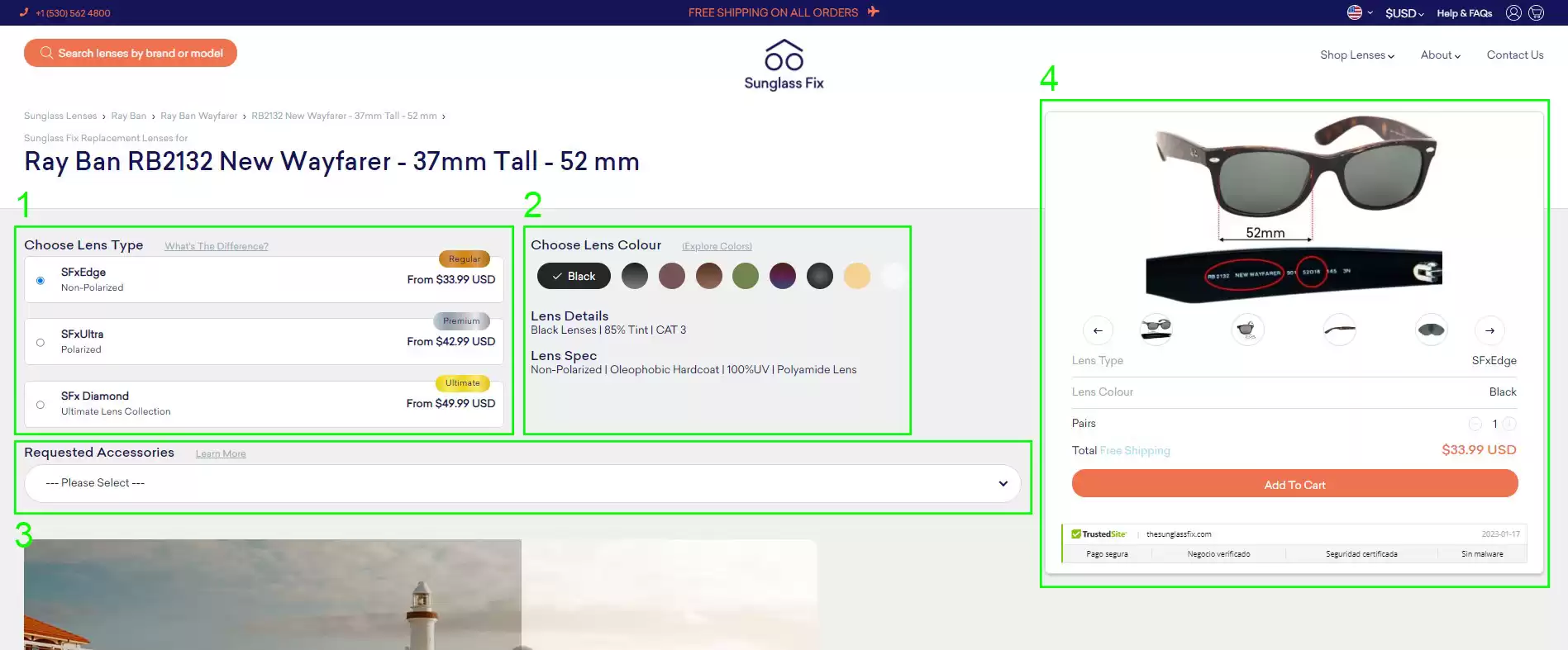 SunglassFix Product Page