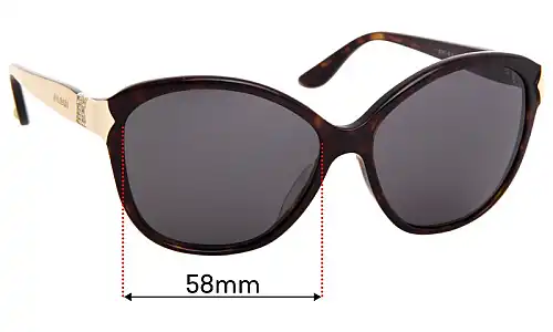 Bvlgari 8092-B-A Replacement Lenses 58mm Bvlgari 8092-B-A Replacement Sunglass Lenses - 58mm Wide
