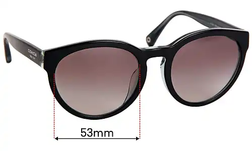 Sunglass Fix Ersatzgläser für Coach HC8056F Kylie - 53mm Wide Coach HC8056F Kylie Ersatzlinsen 53mm wide