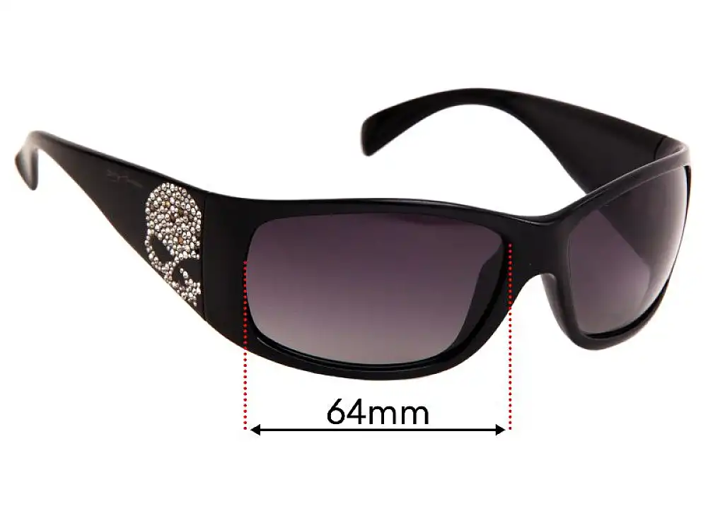 Sunglass Fix Ersatzgläser für Harley Davidson Bling Skull - 64mm Wide Sunglass Fix Ersatzgläser für Harley Davidson Bling Skull - 64mm Wide