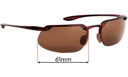 Sunglass Fix Ersatzgläser für Maui Jim MJ409 Kanaha - 61mm Wide Maui Jim MJ409 Kanaha Ersatzlinsen 61mm wide