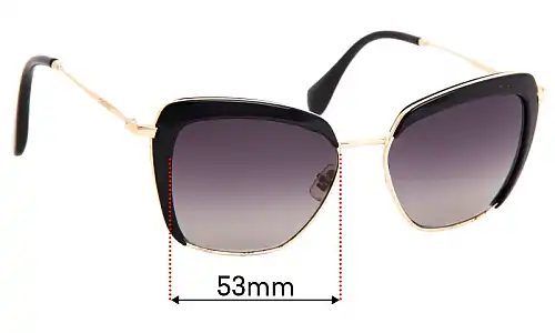 Miu Miu Mock Replacement Lenses 53mm Miu Miu Mock Replacement Sunglass Lenses - 53mm Wide