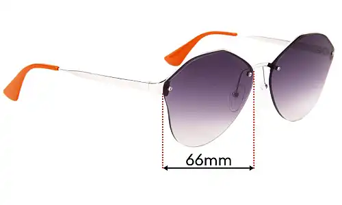 Sunglass Fix Ersatzgläser für Prada SPR64T & PR64TS - 66mm Wide Prada SPR64T & PR64TS Ersatzgläser 66mm wide