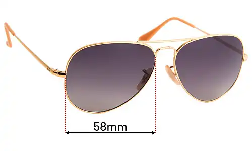 Sunglass Fix Ersatzgläser für Ray-Ban RB3689 Aviator Metal II - 58mm Wide Ray-Ban RB3689 Aviator Metal II Ersatzlinsen 58mm wide