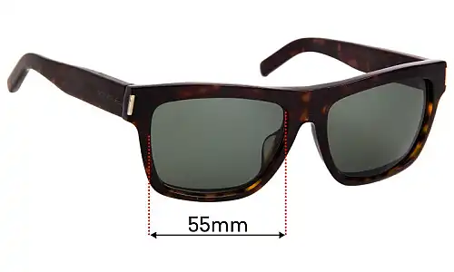Sunglass Fix Ersatzgläser für Saint Laurent Bold 5 - 55mm Wide Saint Laurent Bold 5 Ersatzlinsen 55mm wide