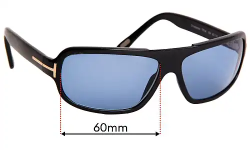 Sunglass Fix Ersatzgläser für Tom Ford Christopher TF44 - 60mm Wide Tom Ford Christopher TF44 Ersatzlinsen 60mm wide