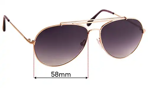 Sunglass Fix Ersatzgläser für Tom Ford Indiana TF497 - 58mm Wide Tom Ford Indiana TF497 Ersatzlinsen 58mm wide