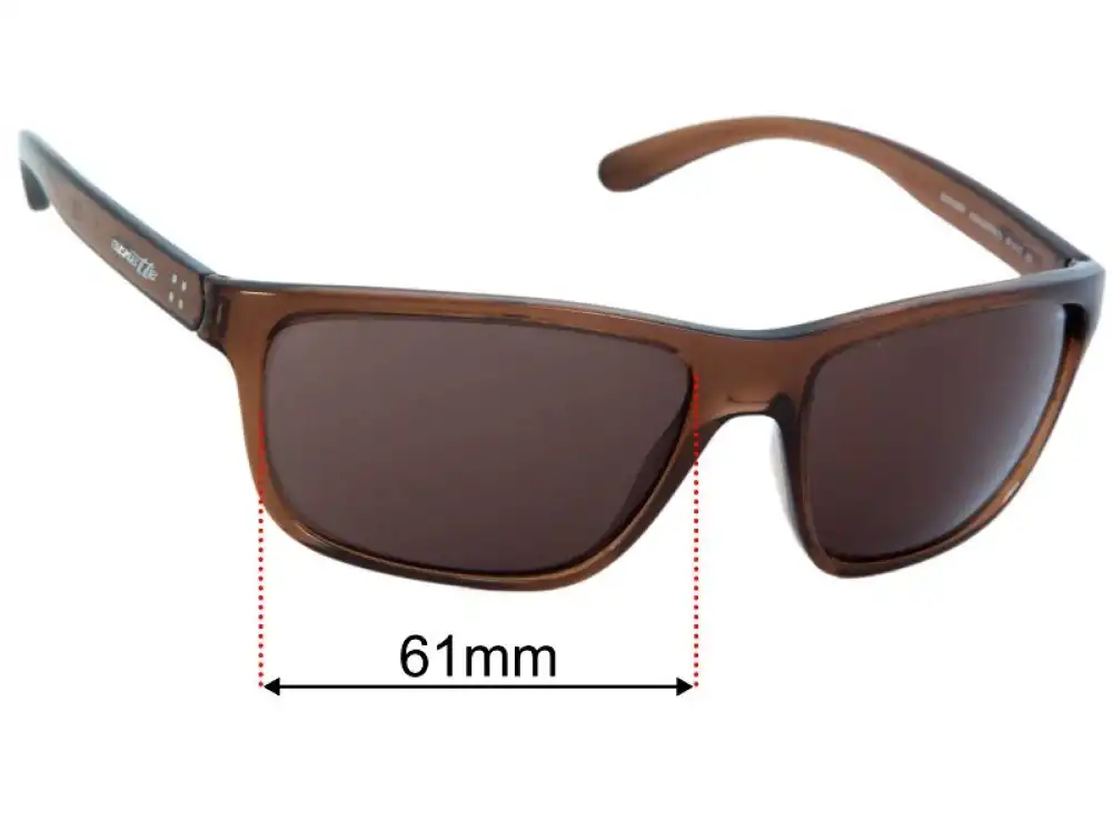 Sunglass Fix Ersatzgläser für Arnette Booger AN4234 - 61mm Wide - Side View Sunglass Fix Ersatzgläser für Arnette Booger AN4234 - 61mm Wide - Side View