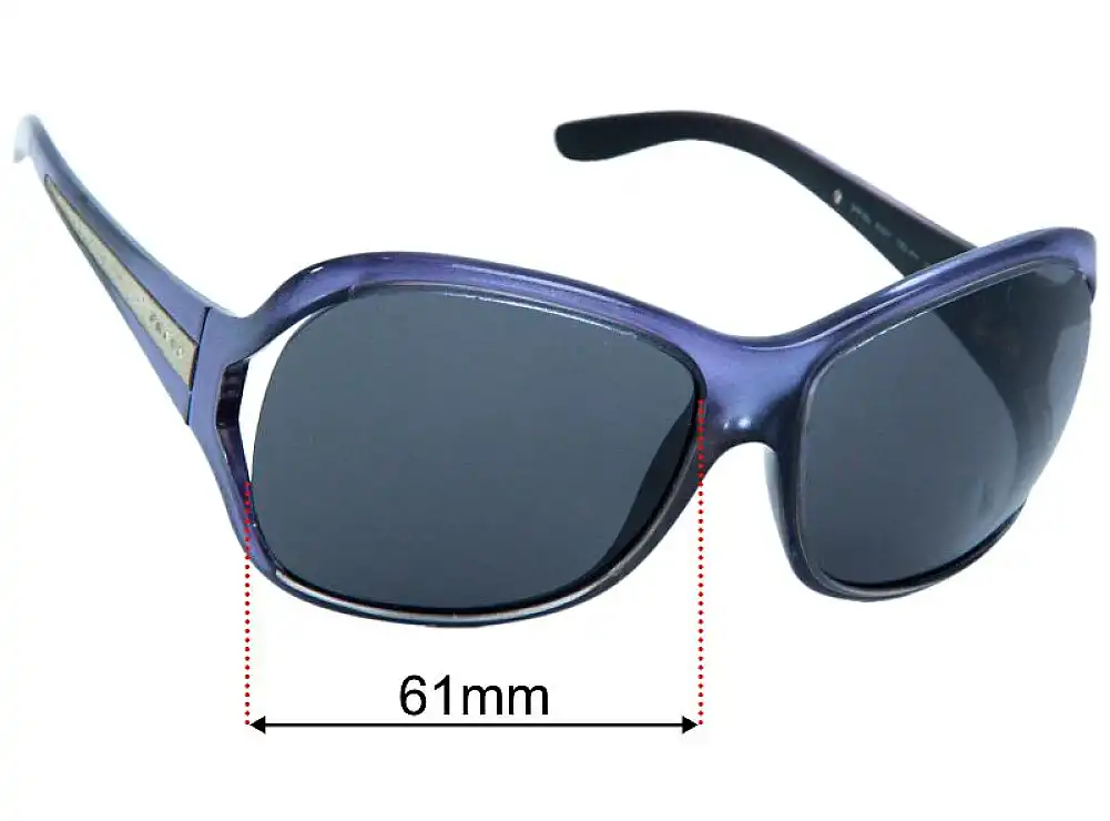 Sunglass Fix Ersatzgläser für Prada SPR05L & PR05LS - 61mm Wide - Side View Sunglass Fix Ersatzgläser für Prada SPR05L & PR05LS - 61mm Wide - Side View