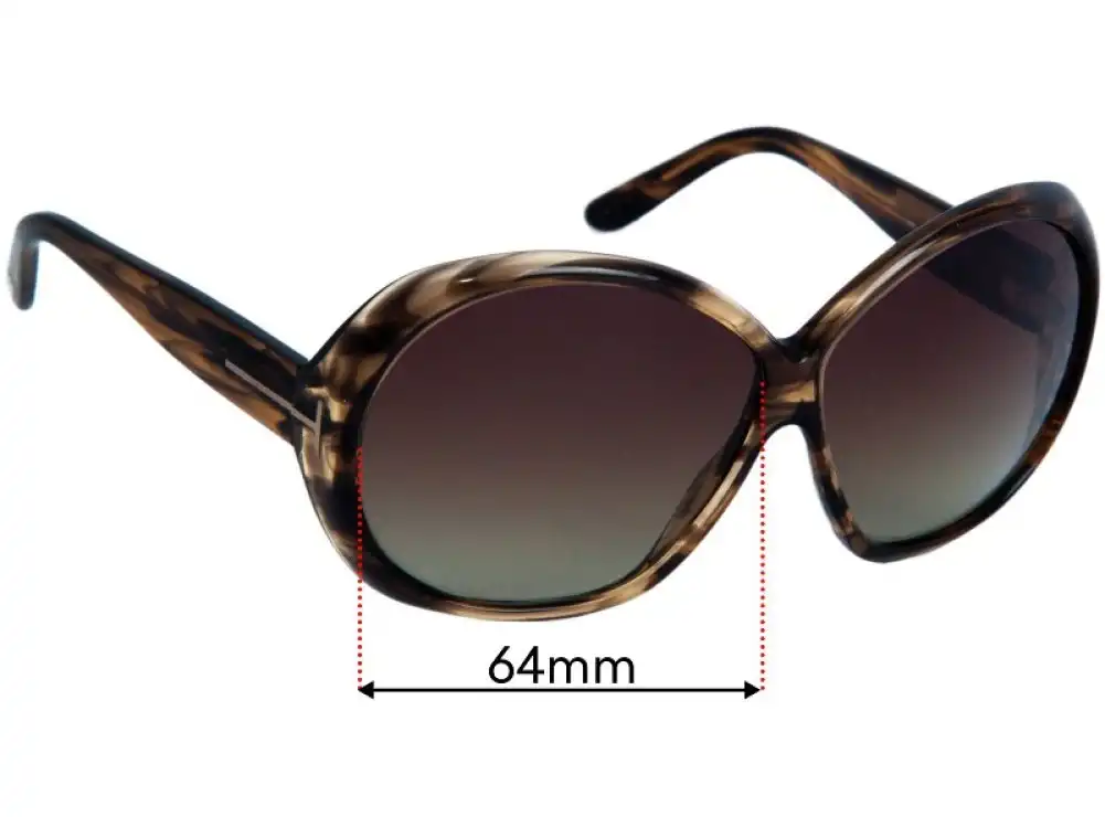 Sunglass Fix Ersatzgläser für Tom Ford Natalia TF120 - 64mm Wide Sunglass Fix Ersatzgläser für Tom Ford Natalia TF120 - 64mm Wide