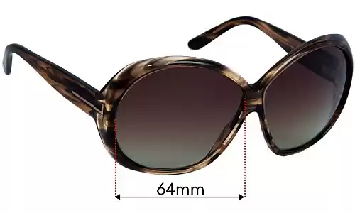 Sunglass Fix Ersatzgläser für Tom Ford Natalia TF120 - 64mm Wide Tom Ford Natalia TF120 Ersatzlinsen 64mm wide