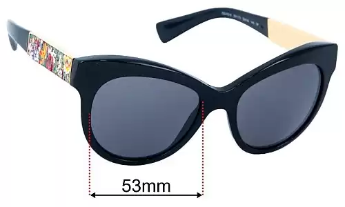 Sunglass Fix Ersatzgläser für Dolce & Gabbana DG4215 - 53mm Wide Dolce & Gabbana DG4215 Ersatzlinsen 53mm wide