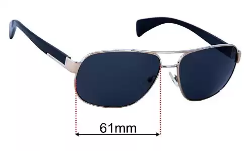 Sunglass Fix Ersatzgläser für Prada PR52PS - 61mm Wide Prada PR52PS Ersatzlinsen 61mm wide