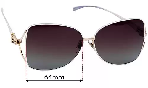 Sunglass Fix Ersatzgläser für Cartier CA0678S - 64mm Wide Cartier CA0678S Ersatzlinsen 64mm wide
