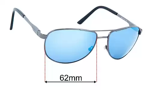 Sunglass Fix Ersatzgläser für Dillon Greasewood - 62mm Wide Dillon Greasewood Ersatzlinsen 62mm wide