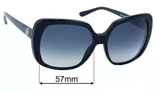 Sunglass Fix Ersatzgläser für Tory Burch TY7112 - 57mm Wide Tory Burch TY7112 Ersatzlinsen 57mm wide