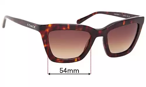 Sunglass Fix Ersatzgläser für Coach HC8203 - 54mm Wide Coach HC8203 Ersatzlinsen 54mm wide