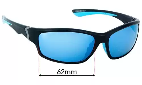 Sunglass Fix Ersatzgläser für GamsWild WS6036 - 62mm Wide GamsWild WS6036 Ersatzlinsen 62mm wide