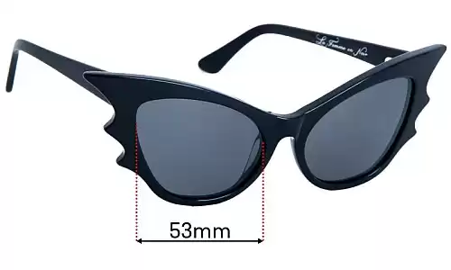 Sunglass Fix Ersatzgläser für La Femme En Noir The Vamp - 53mm Wide La Femme En Noir The Vamp Ersatzlinsen 53mm wide
