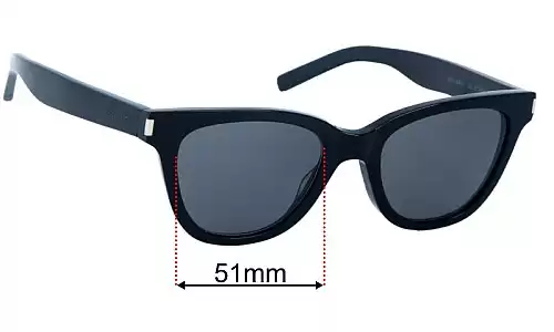 Sunglass Fix Ersatzgläser für Saint Laurent SL 51 Small - 51mm Wide Saint Laurent SL 51 Small Ersatzlinsen 51mm wide