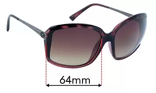 Sunglass Fix Ersatzgläser für Von Zipper Kismet - 64mm Wide Von Zipper Kismet Ersatzlinsen 64mm wide